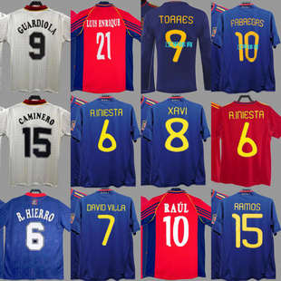 复古球衣劳尔古蒂托雷斯伊涅斯塔哈维普约尔比利亚西班牙国家队服