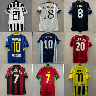 复古球衣贝克汉姆AC罗本齐达内马尔蒂尼博卡卡洛斯德罗巴乔足球服