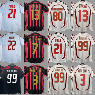 AC复古球衣足球服加图索马尔蒂尼因扎吉皮尔洛卡卡罗纳尔迪尼奥