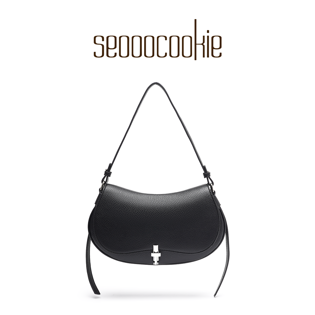 Seooocookie荔枝纹软皮腋下包包