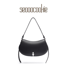 Seooocookie韩国2025荔枝纹软皮腋下包包百搭马鞍单肩斜挎女包