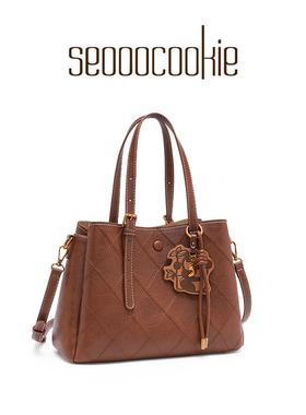 Seooocookie韩国复古大容量质感手提包2025新款百搭单肩斜挎女包