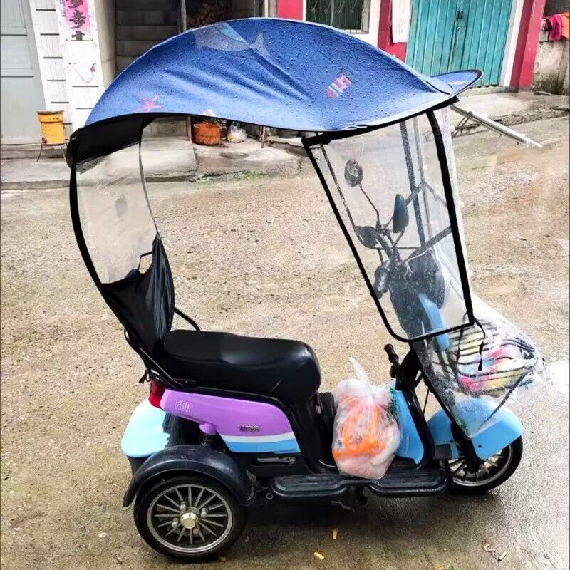 雅迪三轮电动车雨棚蓬大