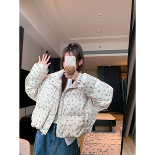 小碎花短款 新款 棉服立领加厚面包服女 韩国东大门冬季 PINKDAISY