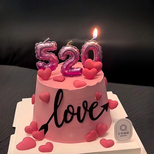 520情人节蛋糕装饰插牌LOVE爱心小熊蜡烛丝带告白表白甜品小插件