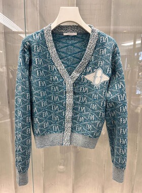 正品2H4E583-230 23冬 1999 蓝色X 针织开衫