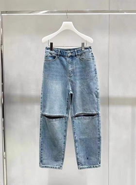 正品2H3R604-23 D大2023秋2 1399W 蓝色 破洞 牛仔裤