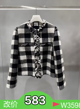 正品2H1G101-23 D大 23春1  2999W 黑色格纹  外套