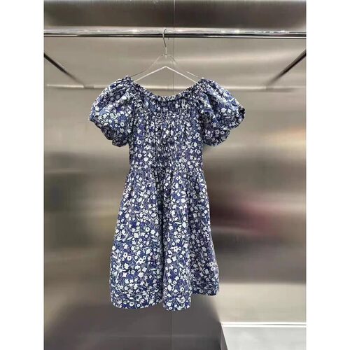 正品女装2024夏新款高端短袖印花A字连衣裙吊带裙3I2O425-24