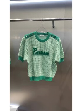 正品3H3E323 -23D小23秋2 1090 粉红色/绿色 针织套头衫