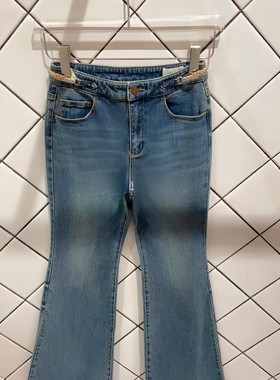 正品3H4R512-230  23冬2 965  黑色X 牛仔喇叭裤