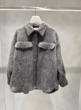 正品2E4G304-220 D大 22冬6 3899Z 灰色/ 白色Z 拉绒大衣