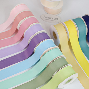 4cm消光棉纯色丝带蛋糕装饰彩带礼物礼品包装带马卡龙缎带打包带