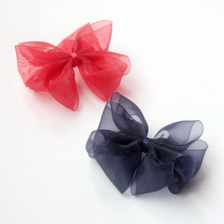 颖子手工 儿童头饰 糖果色轻盈7CM雪纱花朵全包布边夹 多色