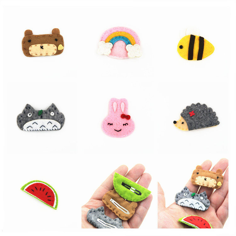 外贸儿童头饰宝宝发饰 手工缝制无纺布卡通水滴发夹 bb夹