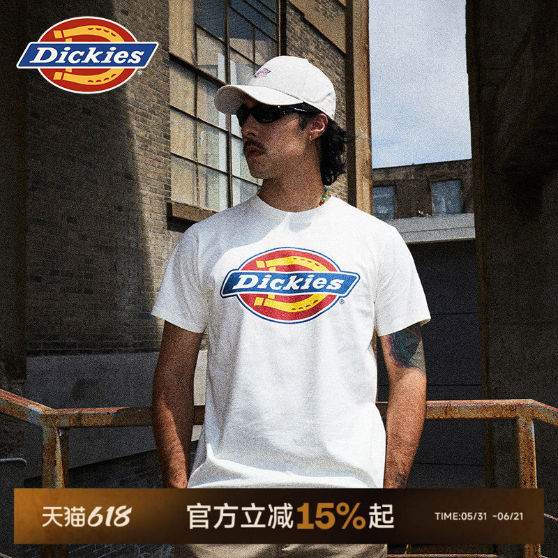 Dickies帝酷适经典三色马蹄铁大LOGO休闲风夏男女同款短袖T恤YHJ