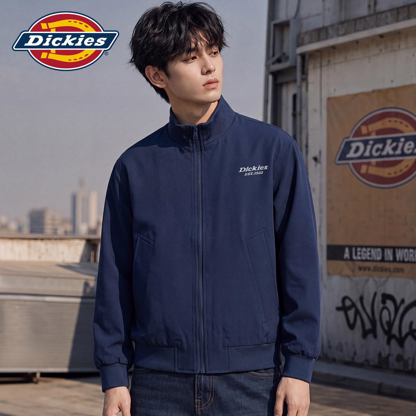 Dickies帝酷适美式潮牌工装立领夹克男士春秋季宽松简约百搭外套Y