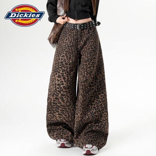 Dickies帝酷适复古豹纹阔腿裤女Y