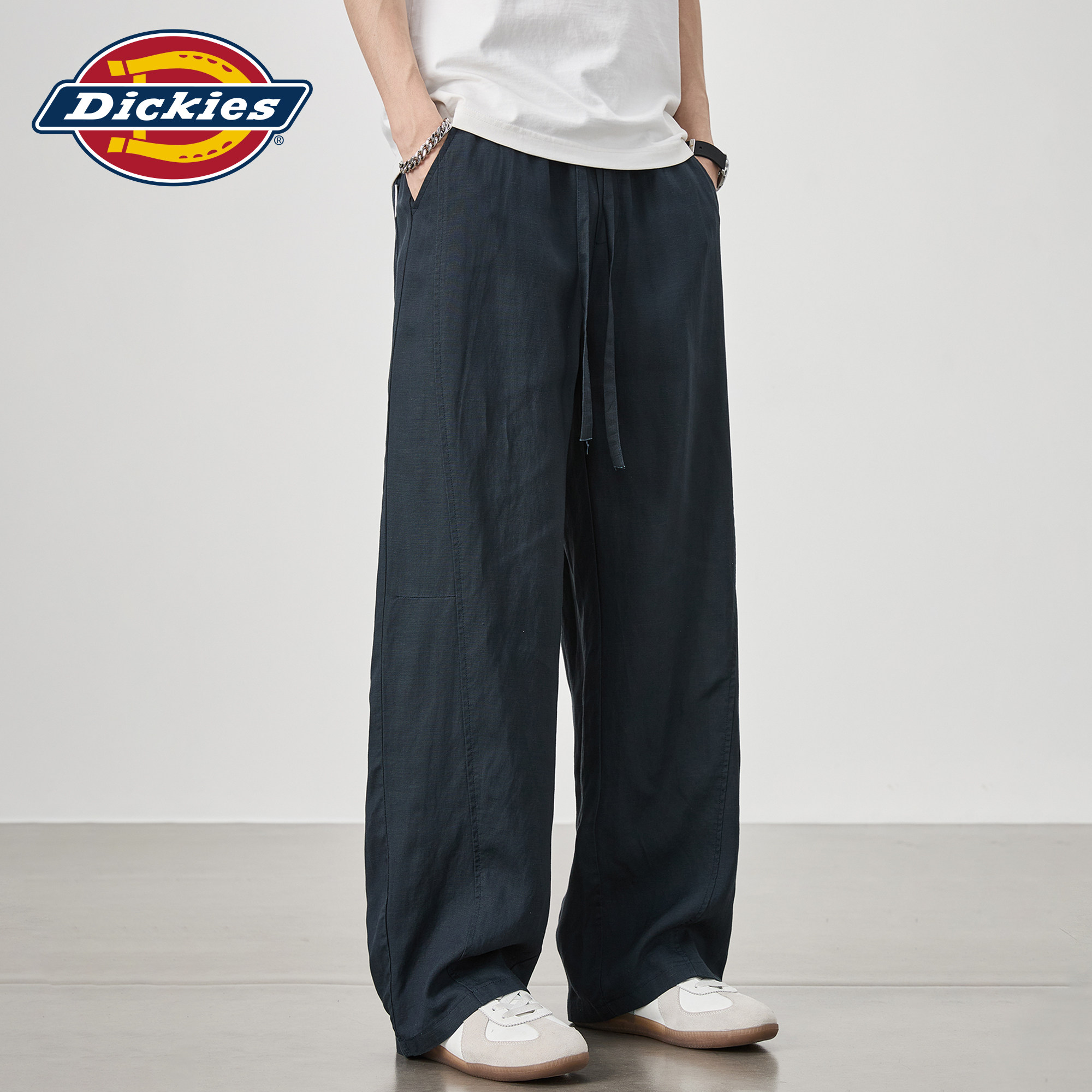【莱赛尔】Dickies帝酷适夏季薄款休闲裤男亚麻宽松阔腿弯刀裤子M