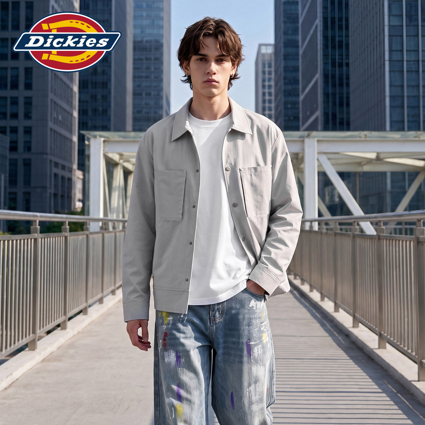 Dickies帝酷适26新款工装风多口袋翻领夹克男经典宽松休闲外套J