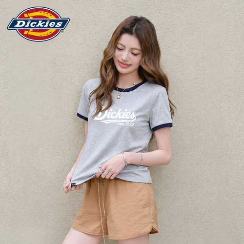 Dickies撞色宽松纯棉短袖T恤女
