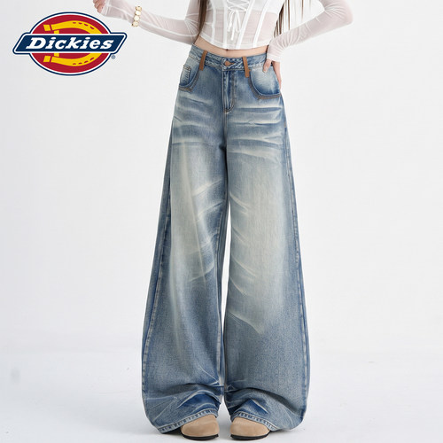 Dickies帝酷适复古阔腿牛仔裤女Y
