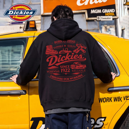 Dickies美式印花连帽开衫卫衣男