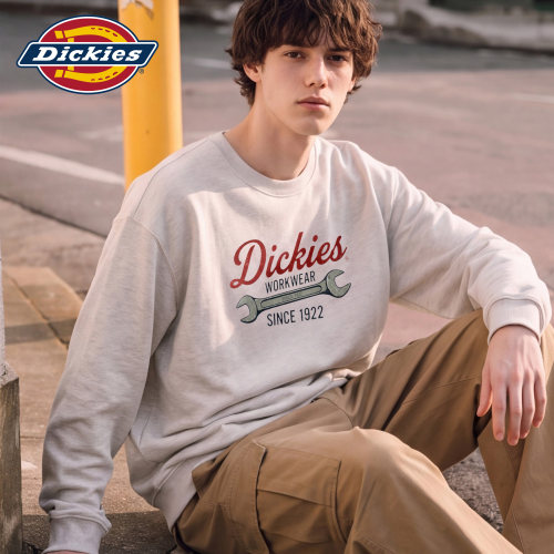Dickies字母印花圆领卫衣男秋季