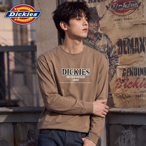 Dickies字母印花圆领套头长袖T恤