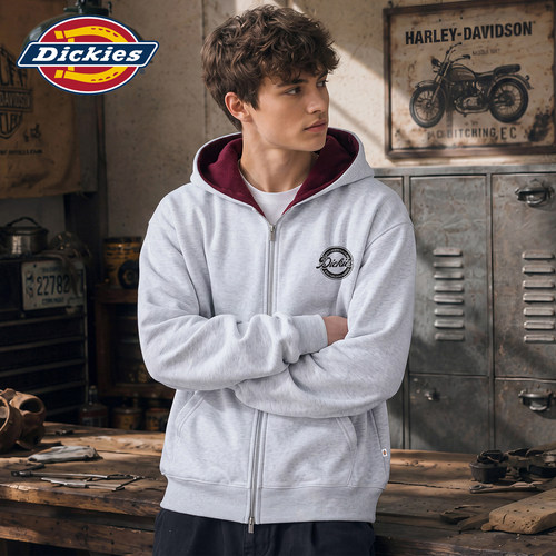 Dickies简约拉链连帽卫衣外套