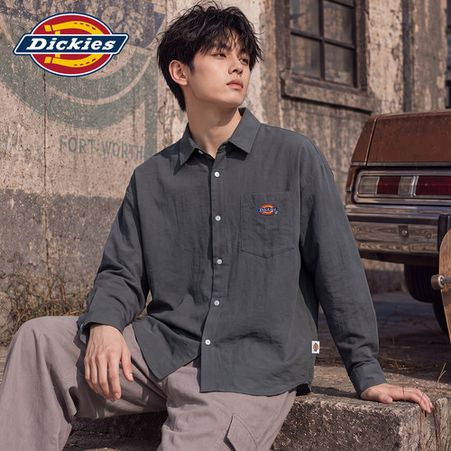Dickies宽松贴袋翻领长袖衬衫