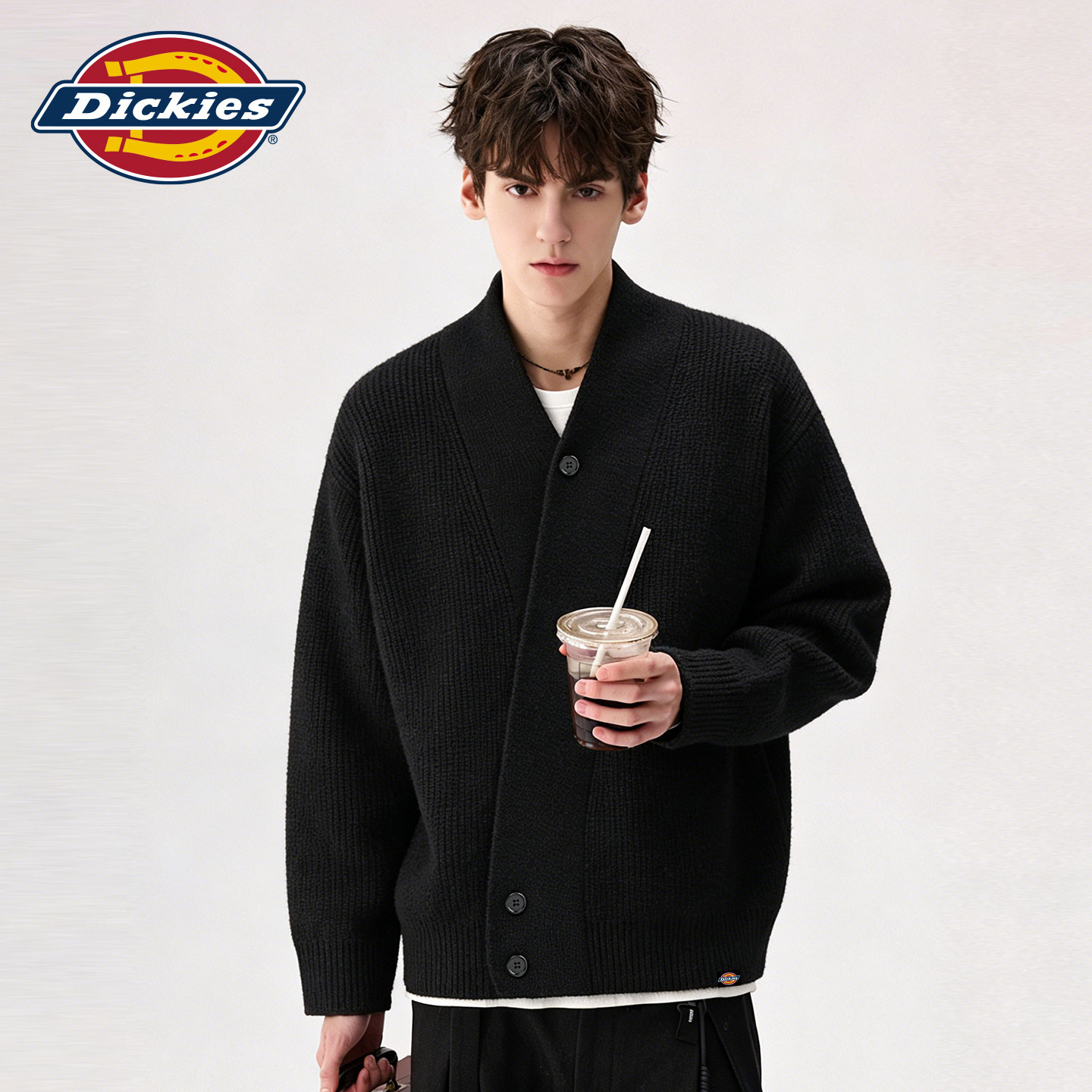 DickiesV领开衫毛衣男款