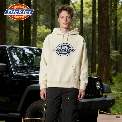 Dickies帝酷适25秋冬款时尚休闲涂鸦大logo印花连帽毛圈卫衣男女