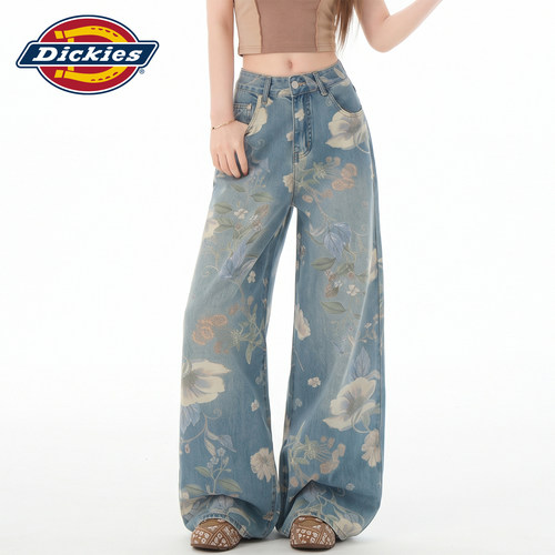 Dickies帝酷适浅蓝色阔腿牛仔裤Y