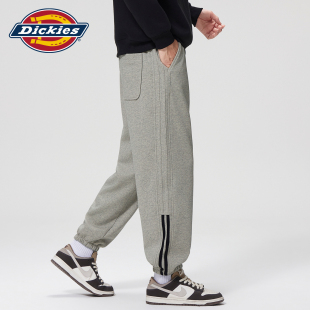 Dickies帝酷适侧边条纹拼接针织卫裤男士秋季运动宽松束脚休闲裤Y
