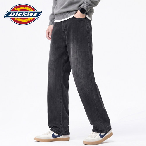 Dickies美式水洗直筒阔腿牛仔裤