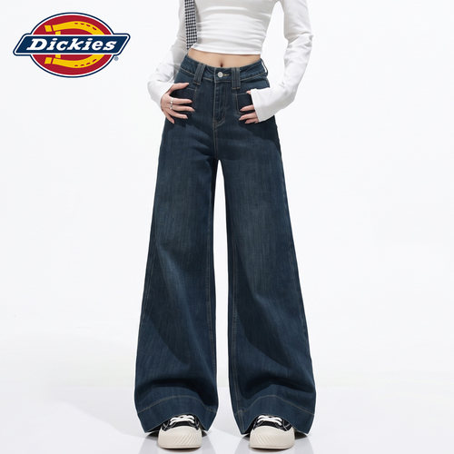 Dickies帝酷适高腰阔腿牛仔裤女Y