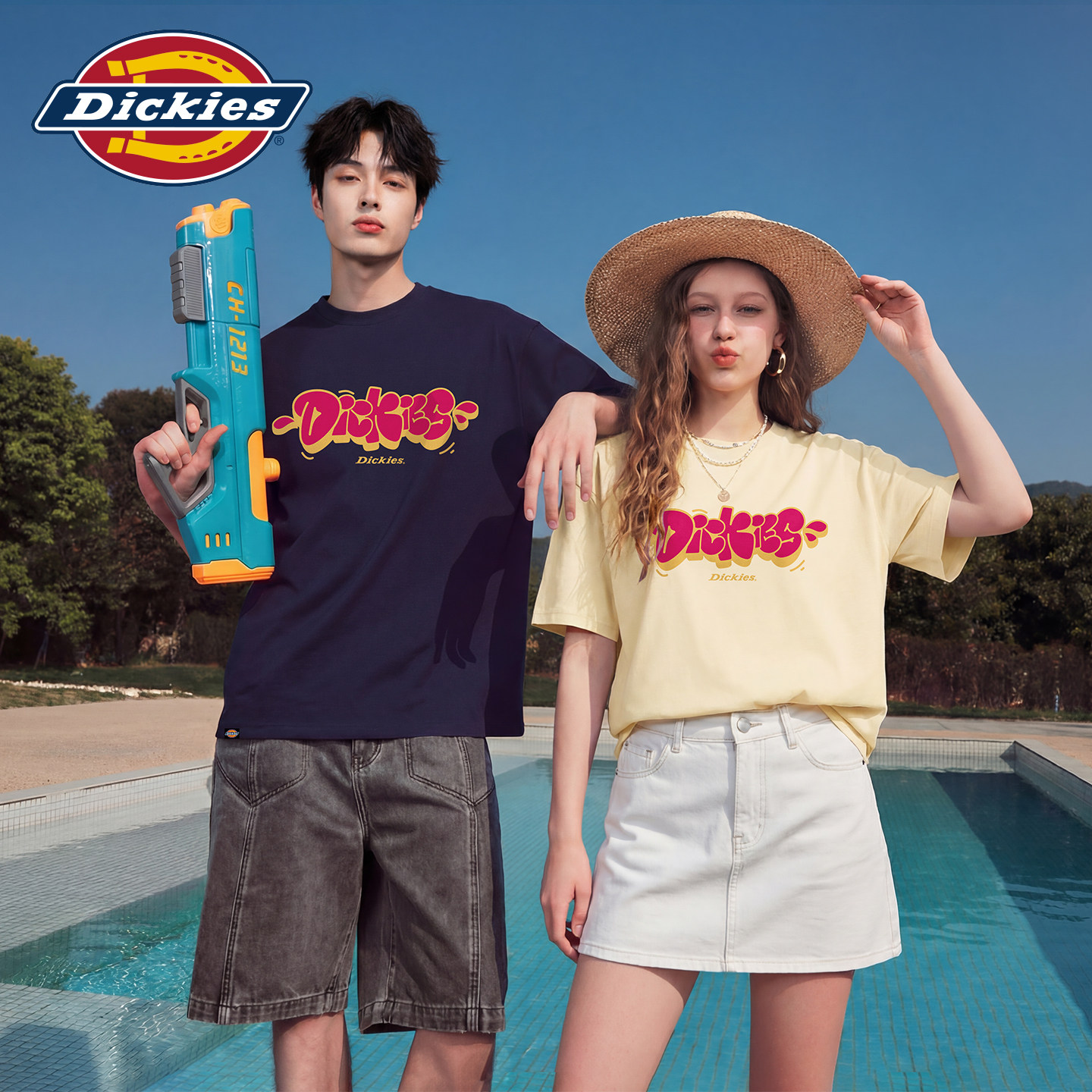 Dickies短袖t恤男2026夏季新款宽松220G重磅纯棉半袖情侣装夏装A
