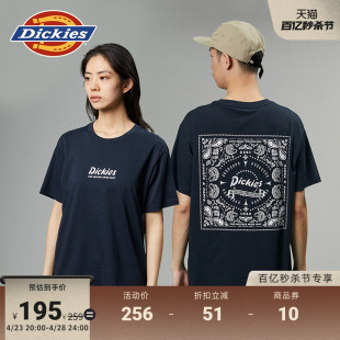 男女情侣 T恤 后背大印花舒适内搭圆领短袖 Dickies24春夏新品