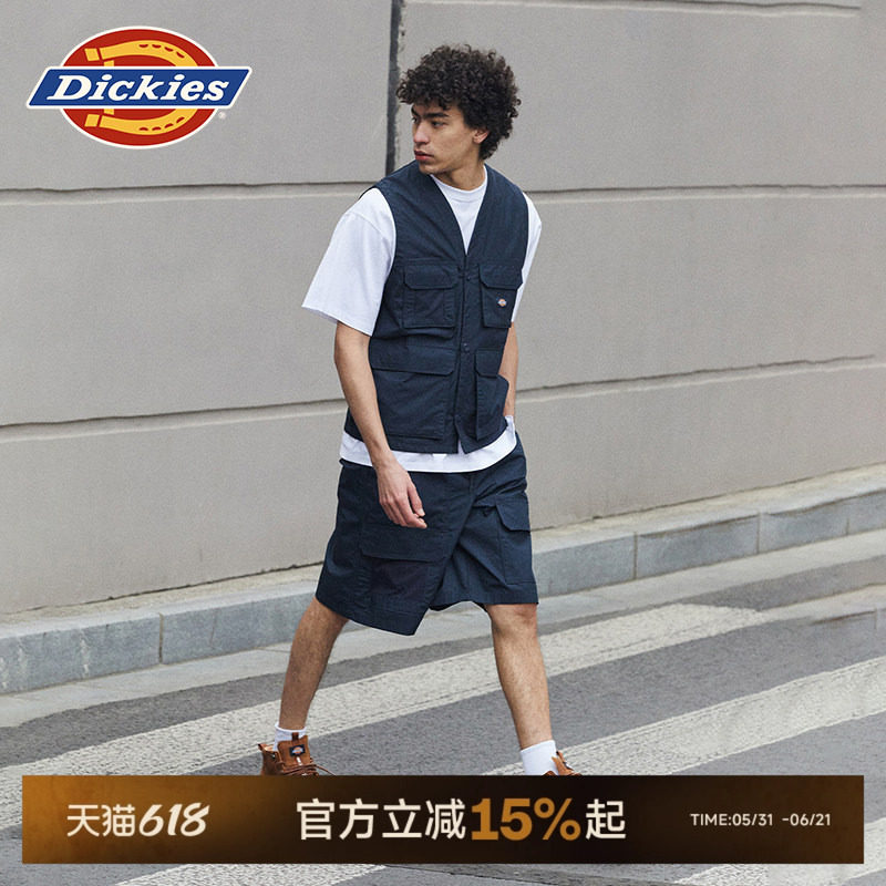 Dickies帝酷适26春夏四袋工程马甲工装马甲网面内里休闲宽松山系J