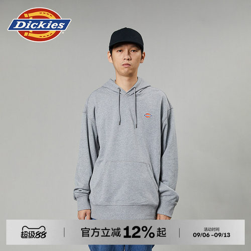 Dickies三色logo贴布绣连帽卫衣