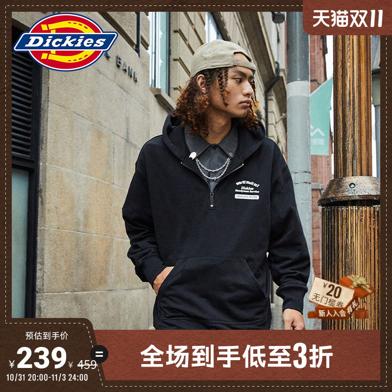 Dickies23秋季新款男女情侣拉链连帽毛圈内里印花休闲美式卫衣怎么样,好用不?