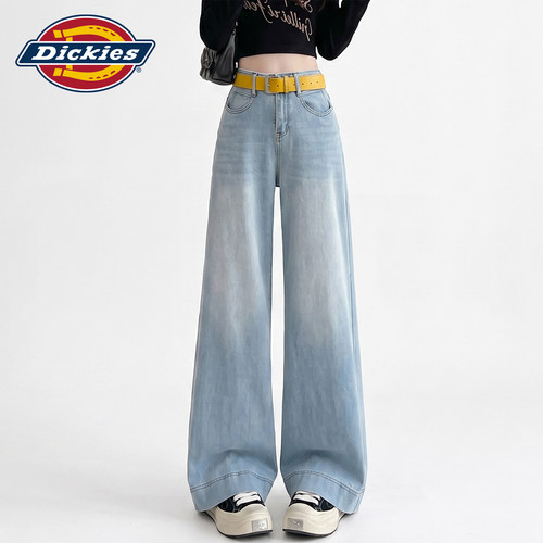 Dickies帝酷适高腰微喇牛仔裤女Y