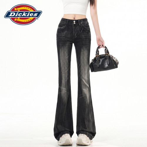 Dickies帝酷适黑灰色微喇牛仔裤Y