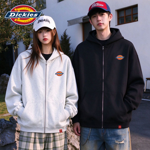 Dickies美式刺绣连帽开衫卫衣