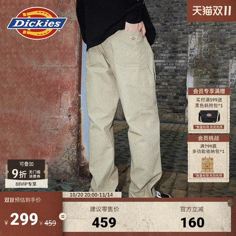 Dickies秋冬宽腿微锥伐木裤1939休闲宽松长裤工装裤 男女情侣同款