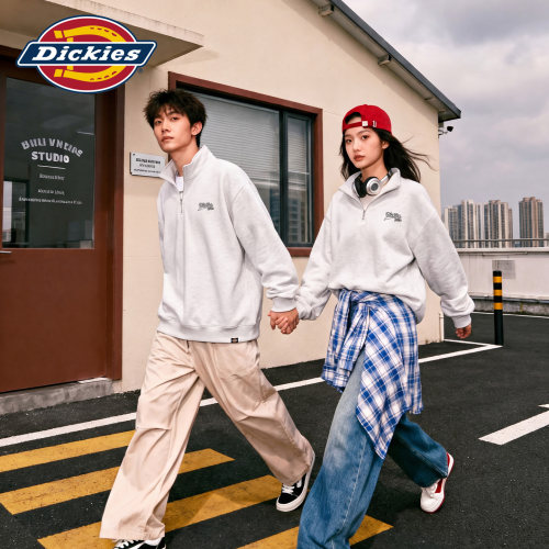 Dickies半拉链设计感套头卫衣
