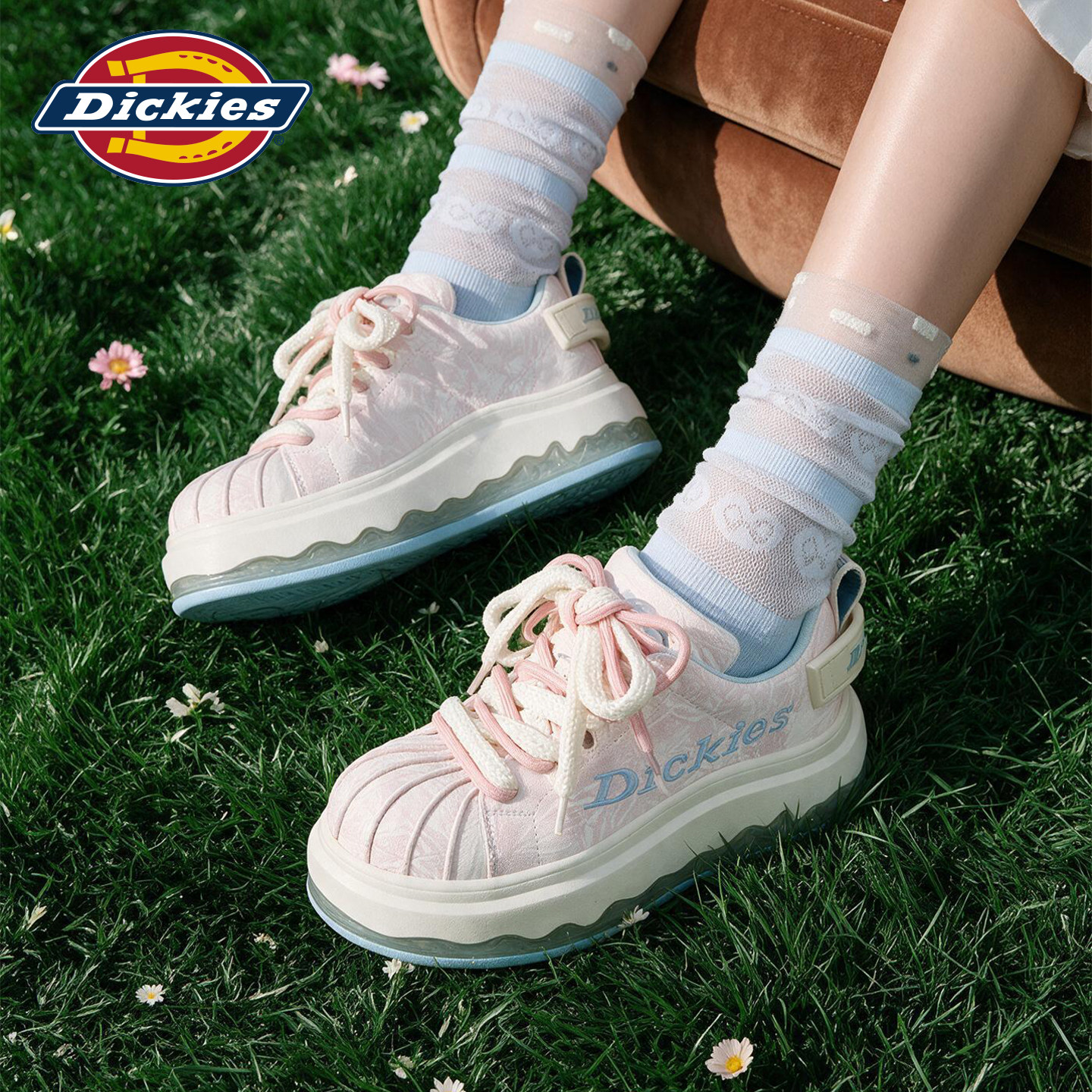 Dickies厚底小白鞋女款秋季新款小个子内增高显腿长休闲鞋板鞋ZX