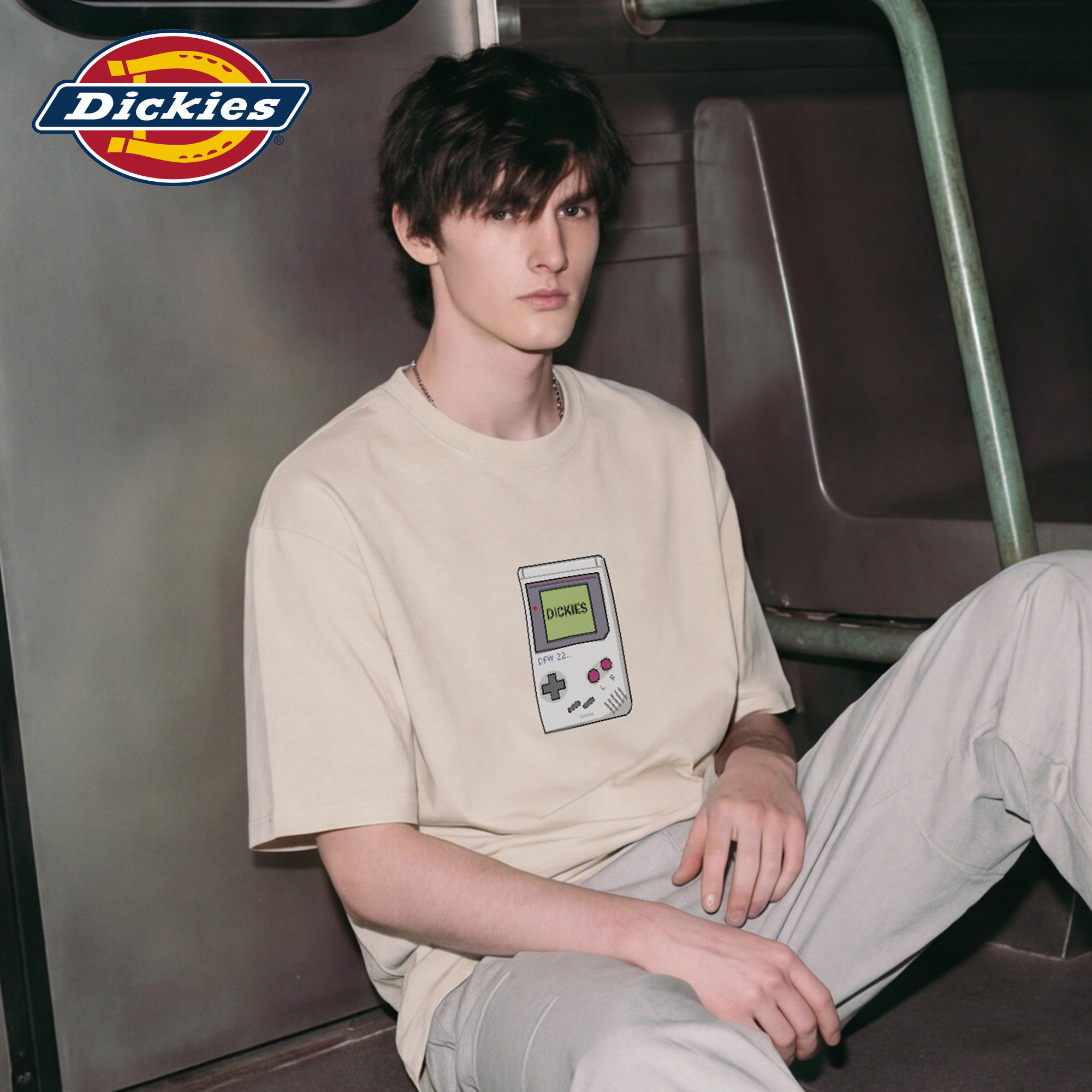 Dickies帝酷适纯棉短袖t恤男士夏季游戏机印花潮牌宽松半袖上衣M