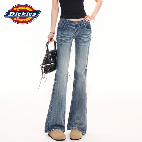 Dickies帝酷适猫须微喇牛仔裤女Y